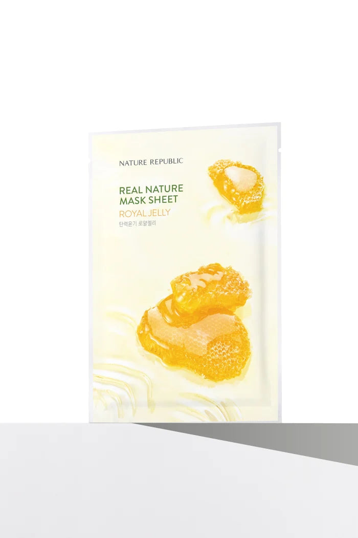 Real Nature Royal Jelly Mask Sheet - Masca de fata cu extract de Laptisor de Matca - HER